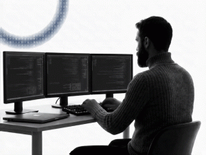 KULIMO Premium Webdesign Berlin – Portraitgrafik aus Typografie mit Keywords zu deutscher Webentwicklung, SEO und IT-Services für High-End Marken.