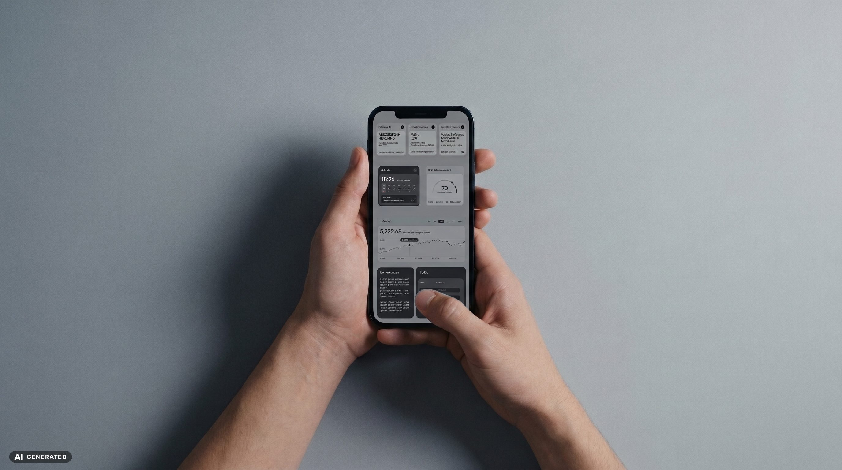 Zwei Hände halten ein Smartphone, der Daumen liegt kurz vor dem Absenden-Button eines kurzen Anfrageformulars