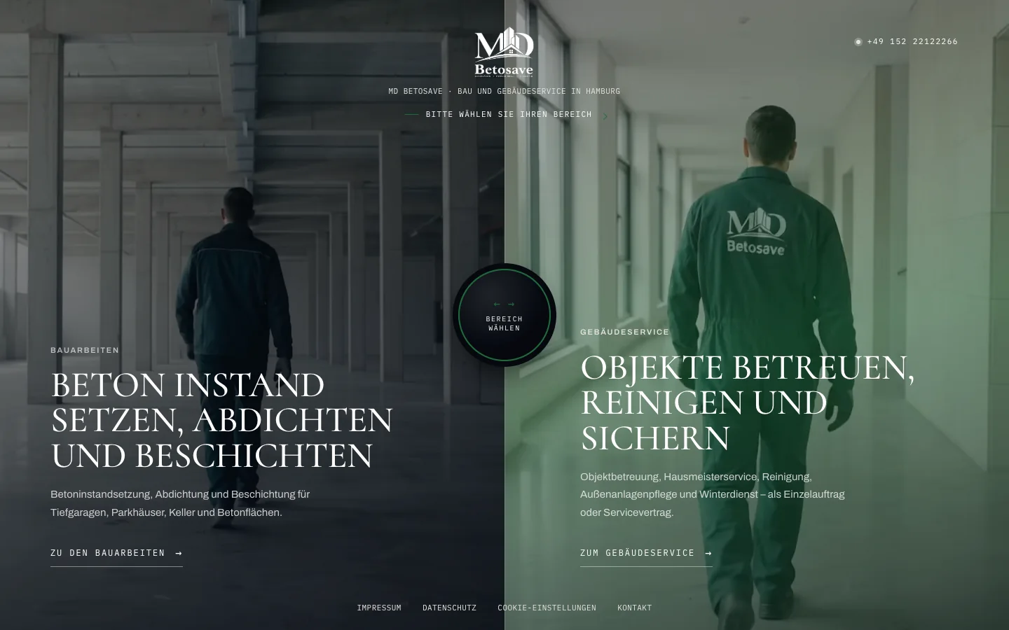 Startseite von MD Betosave auf dem Desktop